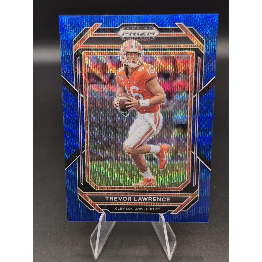 2023 Panini Prizm Draft Picks Trevor Lawrence #96 Blue Wave Prizm /249 Jaguars